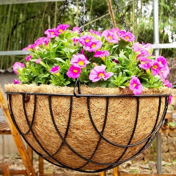 NEW 2 Pack Flower Pots for Plants Outdoor with Coco Liner - 10 inch - Picture 5 of 8